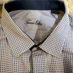 Blue Tasso Elba dress shirt long sleeve button down Size XXL 18-18 1/2